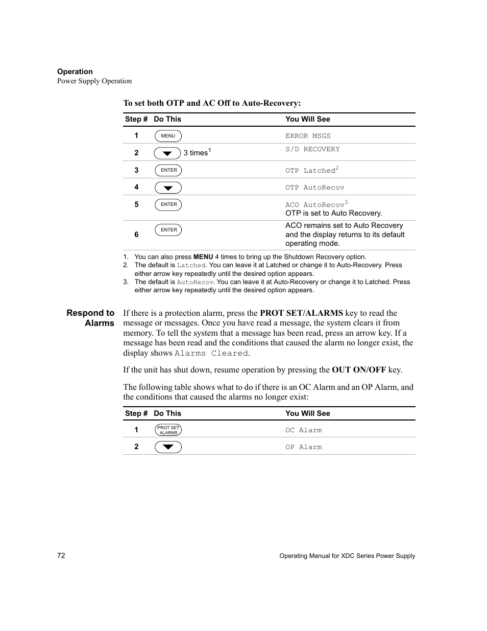 Respond to alarms | Xantrex Technology XDC User Manual | Page 74 / 254