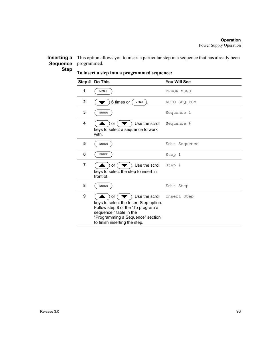 Inserting a sequence step | Xantrex Technology XDC User Manual | Page 95 / 254