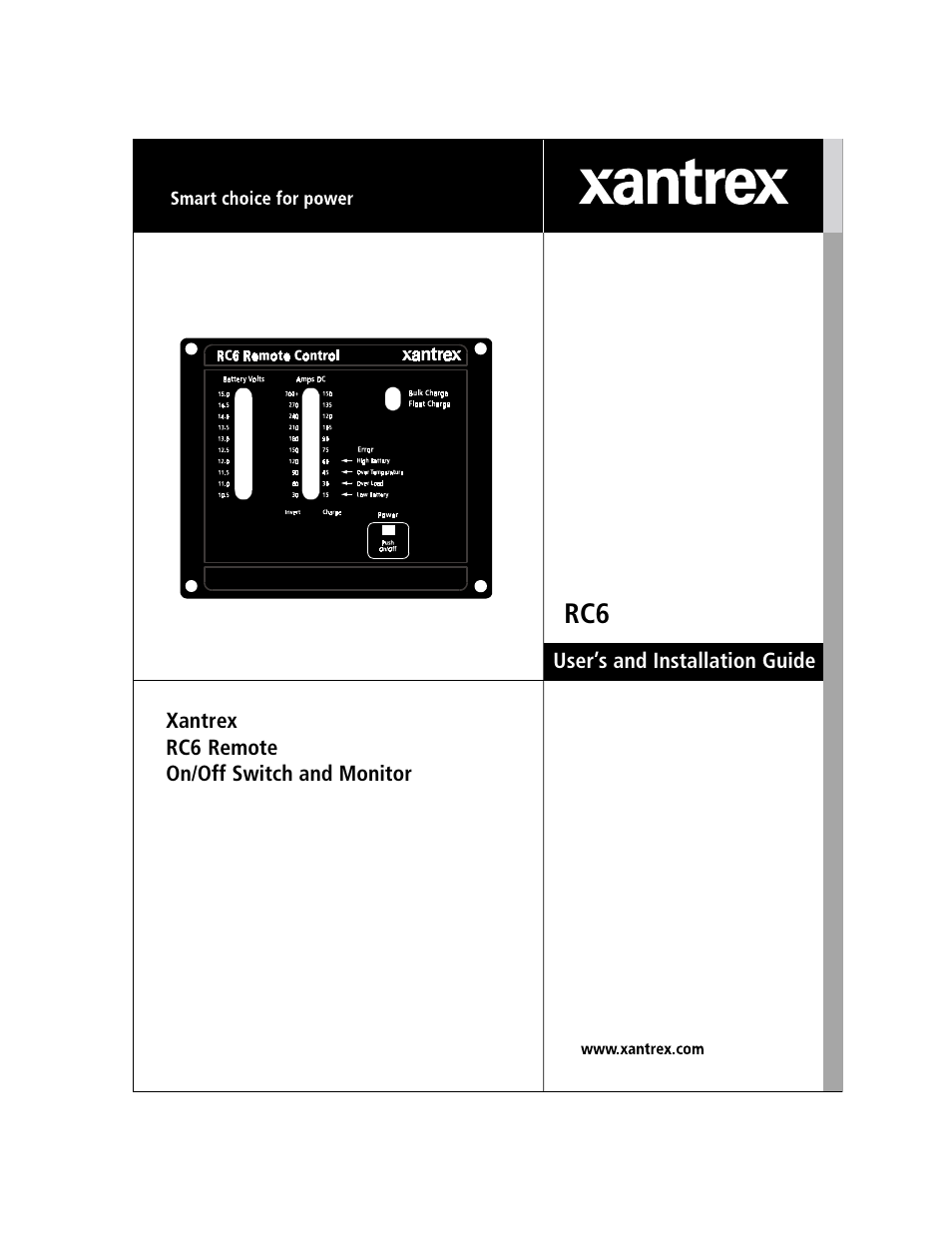 Xantrex Technology RC6 User Manual | 16 pages