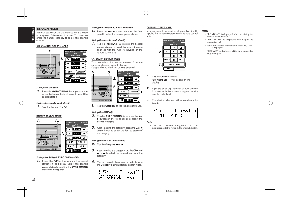 XM Satellite Radio SR9600A User Manual | Page 4 / 6