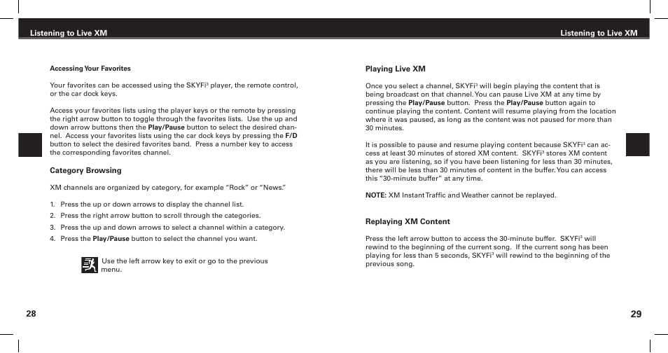 XM Satellite Radio Satellite Radio Digital Audio Player User Manual | Page 16 / 38