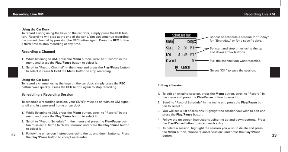 XM Satellite Radio Satellite Radio Digital Audio Player User Manual | Page 18 / 38