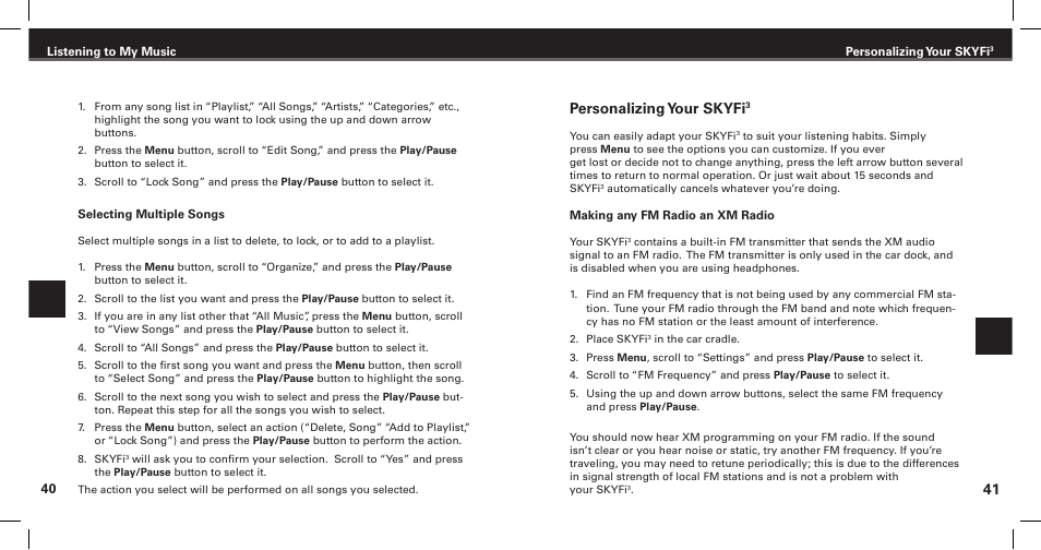 Personalizing your skyfi | XM Satellite Radio Satellite Radio Digital Audio Player User Manual | Page 22 / 38