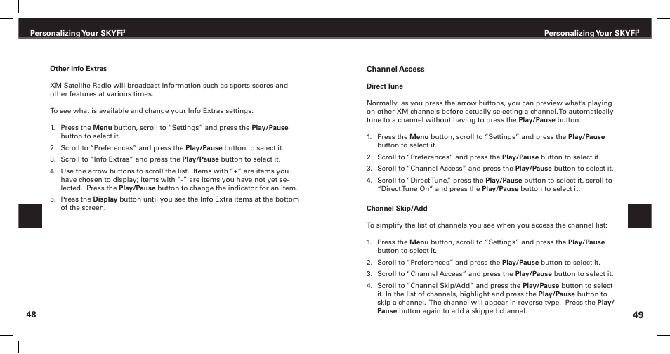 XM Satellite Radio Satellite Radio Digital Audio Player User Manual | Page 26 / 38