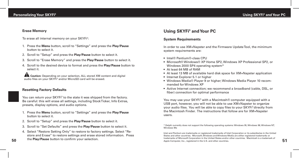 Using skyfi, And your pc | XM Satellite Radio Satellite Radio Digital Audio Player User Manual | Page 27 / 38