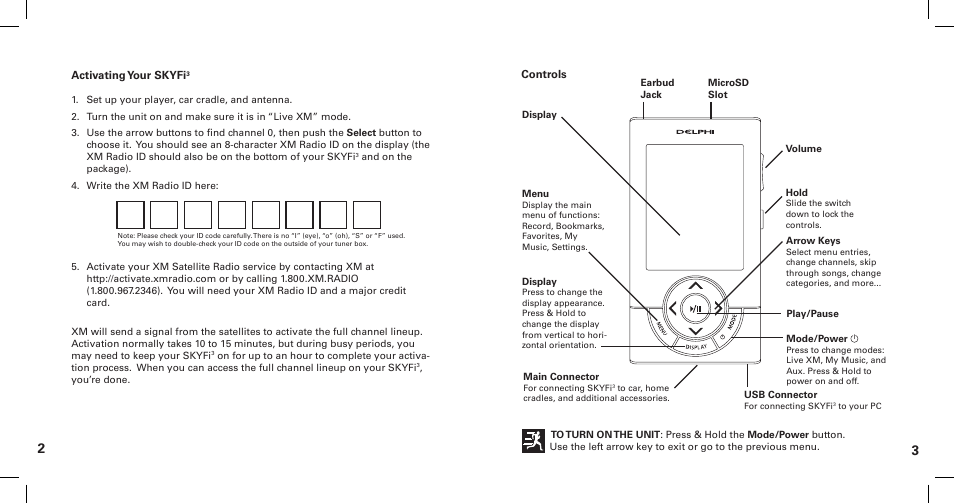 XM Satellite Radio Satellite Radio Digital Audio Player User Manual | Page 3 / 38