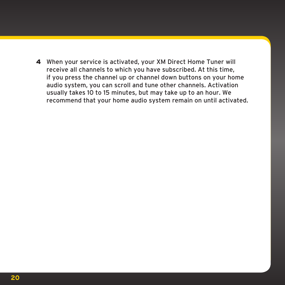 XM Satellite Radio XHD2KUG0809 User Manual | Page 20 / 32