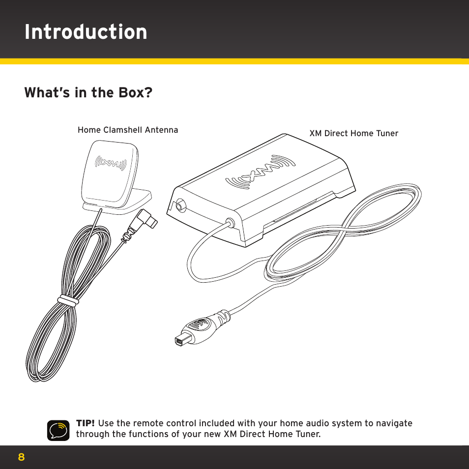 Introduction, What’s in the box | XM Satellite Radio XHD2KUG0809 User Manual | Page 8 / 32