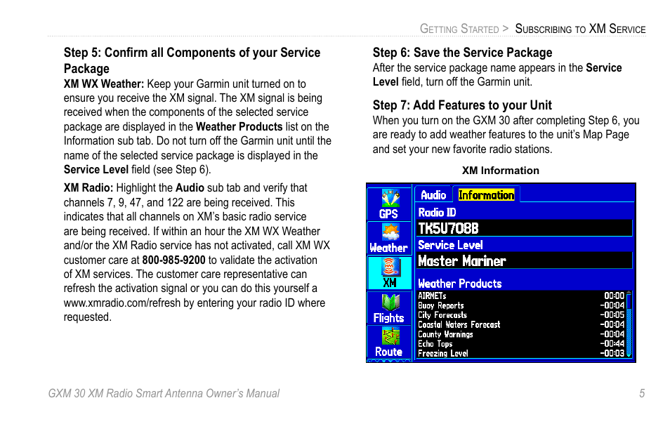 XM Satellite Radio GXM30 User Manual | Page 11 / 48