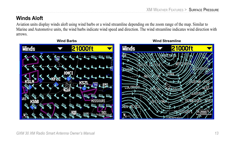 Winds aloft | XM Satellite Radio GXM30 User Manual | Page 19 / 48
