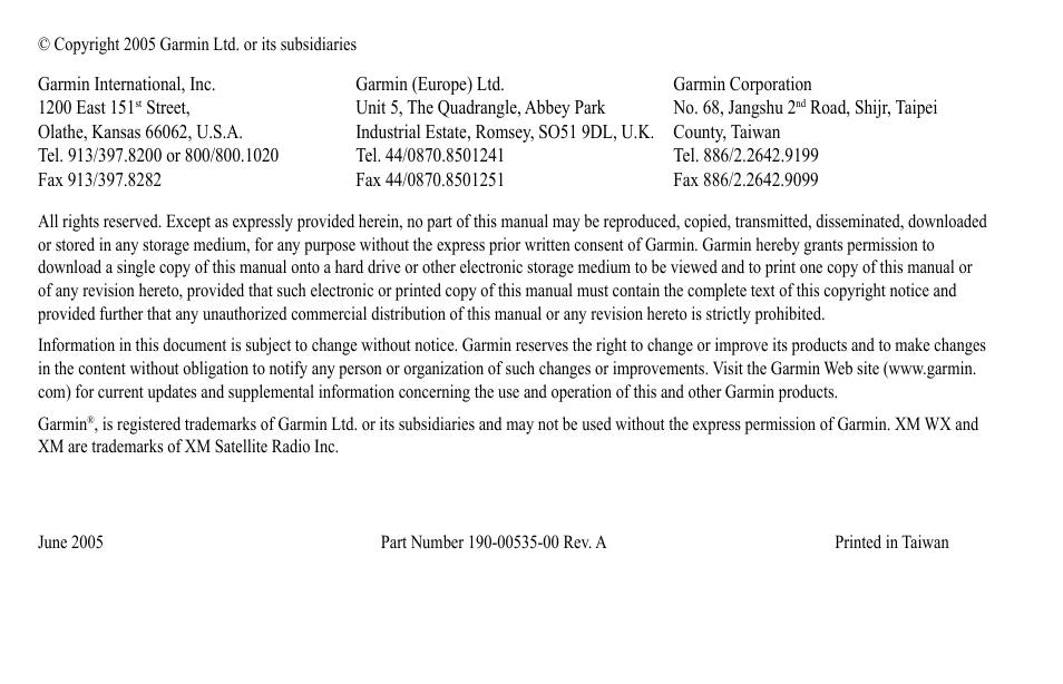 XM Satellite Radio GXM30 User Manual | Page 2 / 48