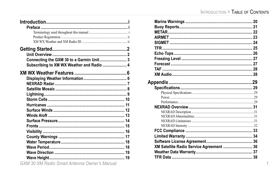 XM Satellite Radio GXM30 User Manual | Page 7 / 48