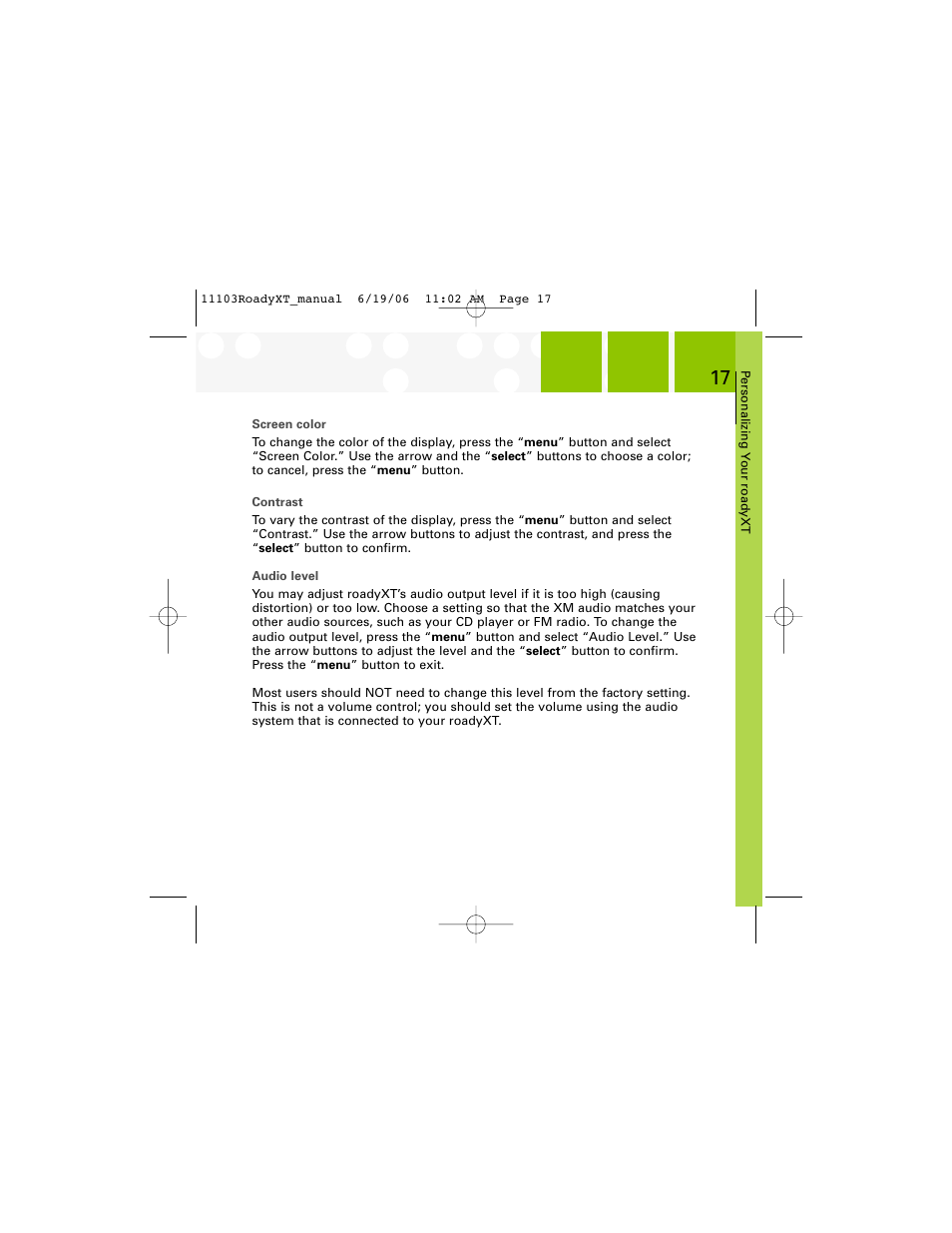 XM Satellite Radio SA10175 User Manual | Page 17 / 40