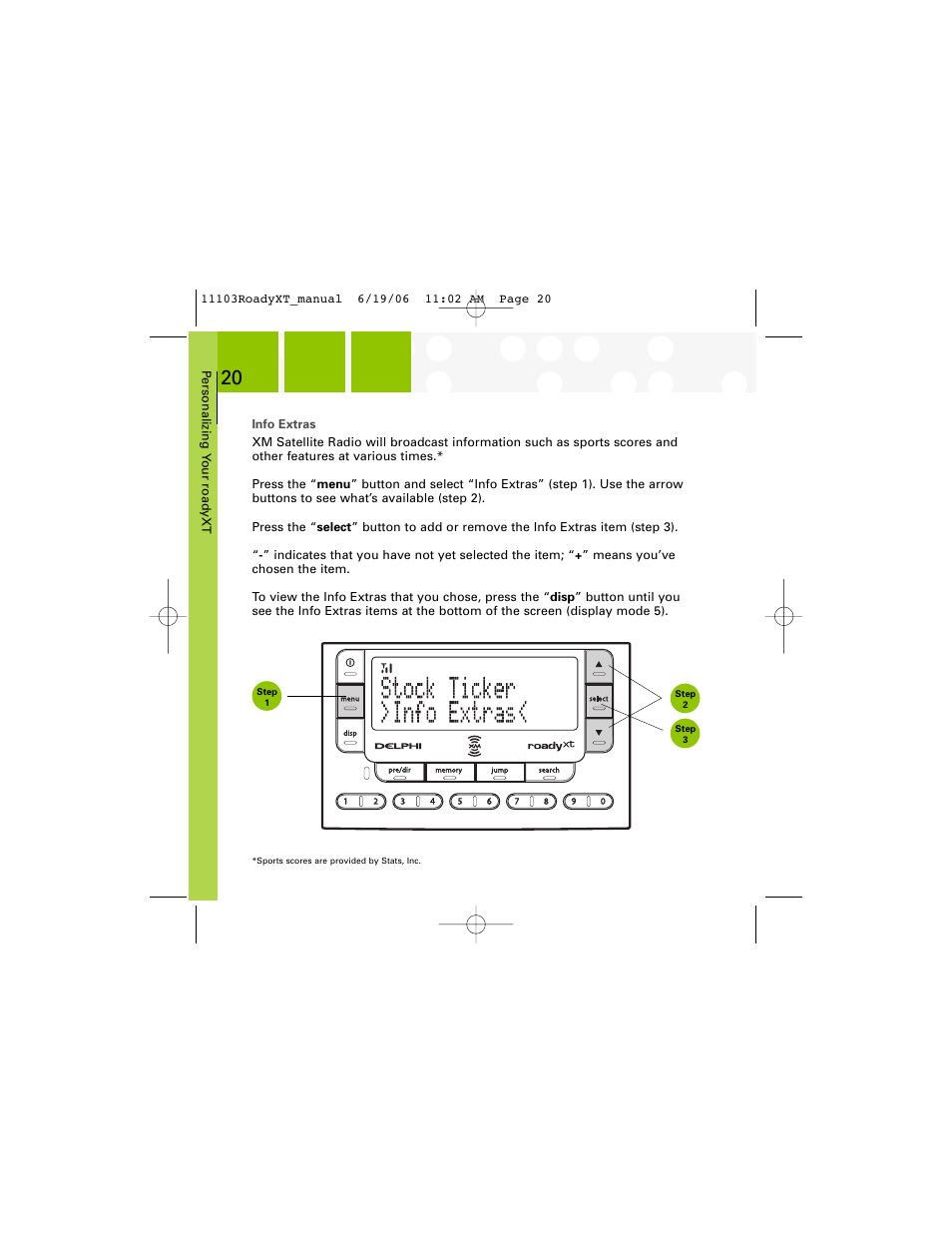 XM Satellite Radio SA10175 User Manual | Page 20 / 40