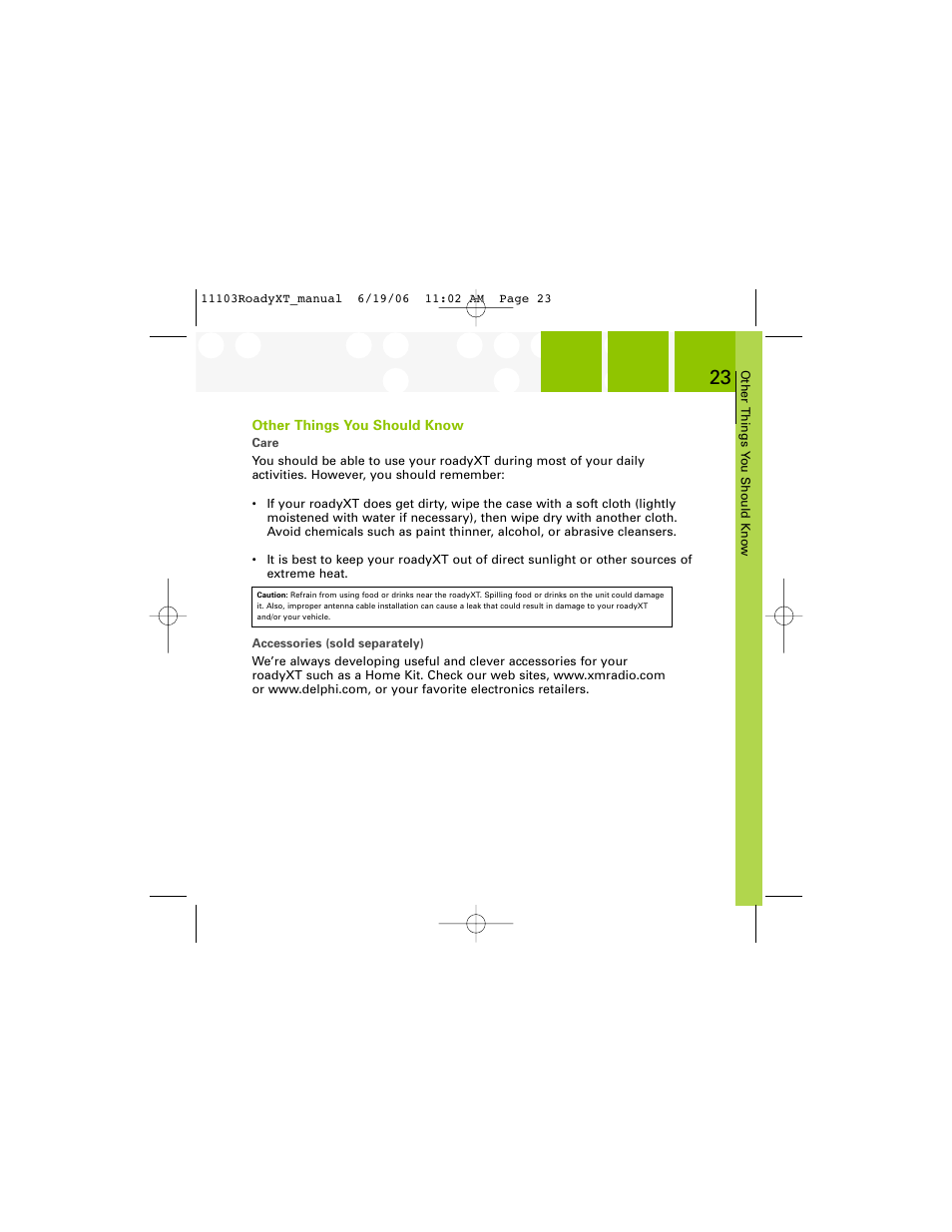 XM Satellite Radio SA10175 User Manual | Page 23 / 40