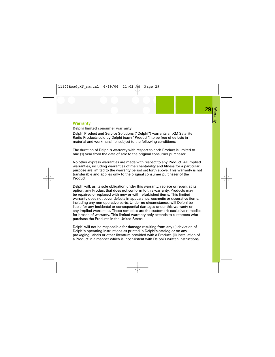 XM Satellite Radio SA10175 User Manual | Page 29 / 40