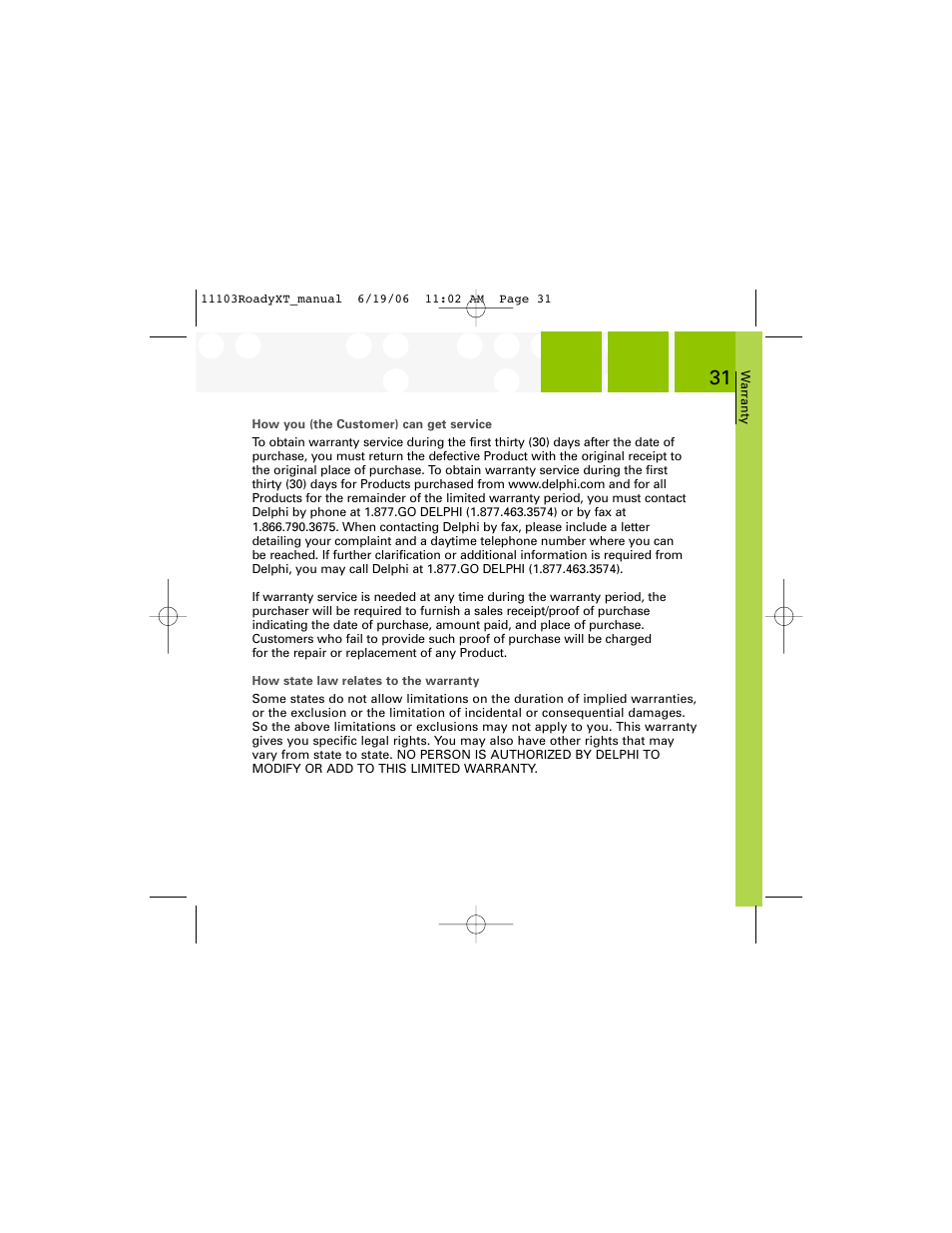XM Satellite Radio SA10175 User Manual | Page 31 / 40