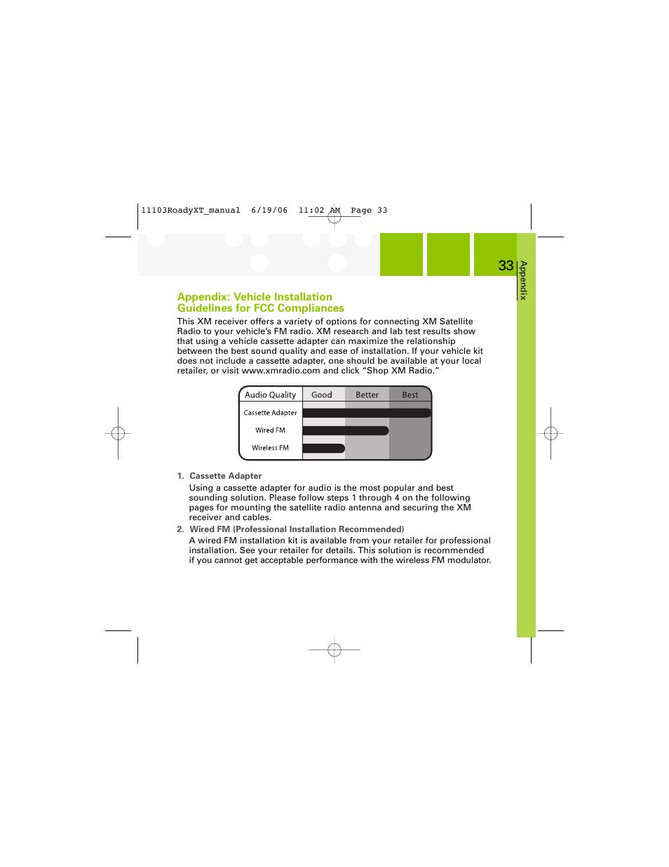 XM Satellite Radio SA10175 User Manual | Page 33 / 40