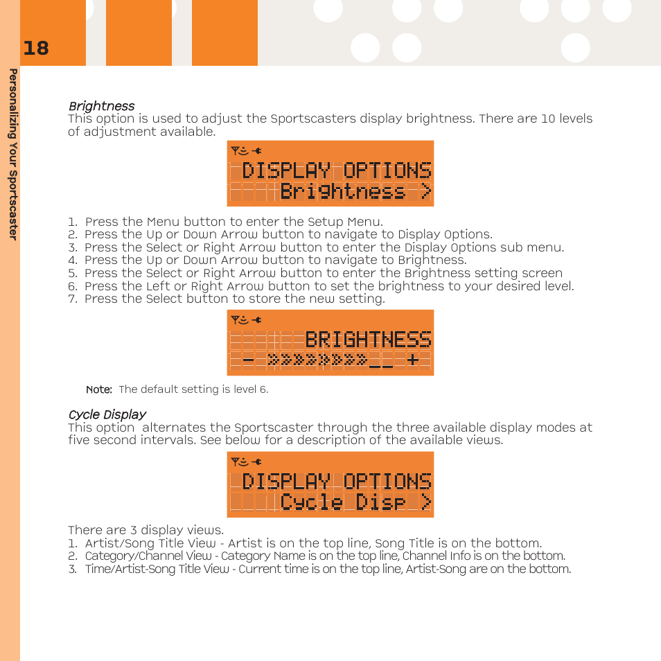XM Satellite Radio R101 User Manual | Page 18 / 32