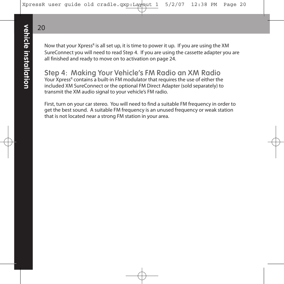 XM Satellite Radio XpressR User Manual | Page 20 / 62