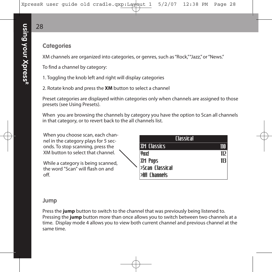 XM Satellite Radio XpressR User Manual | Page 28 / 62