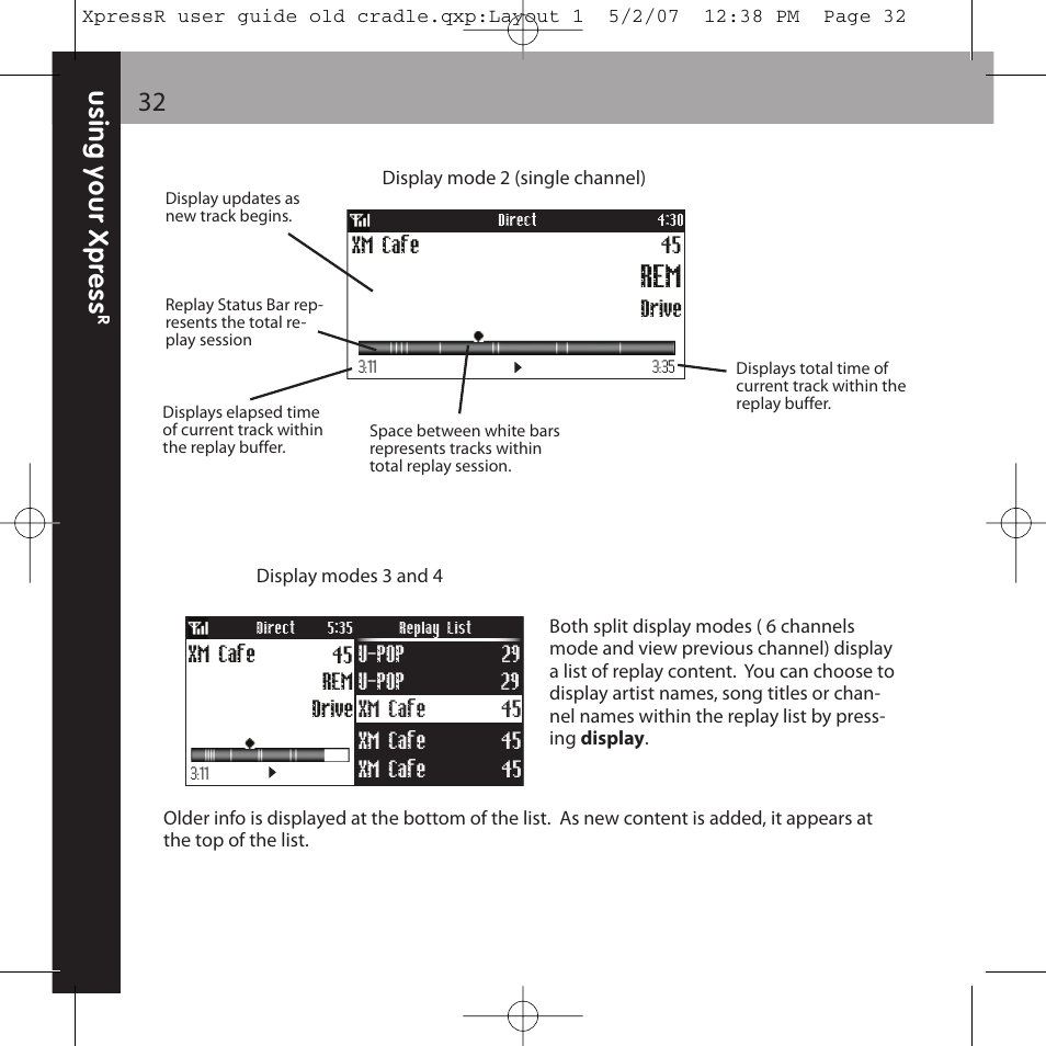 XM Satellite Radio XpressR User Manual | Page 32 / 62