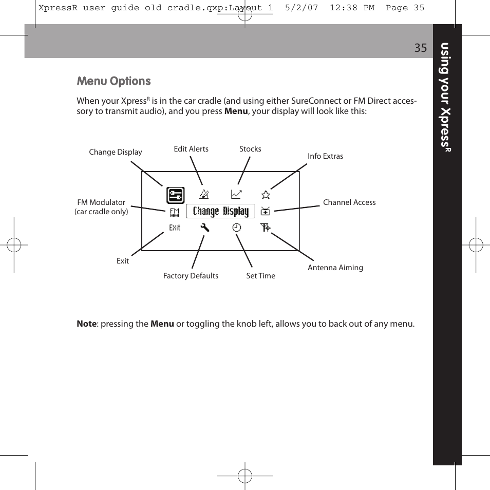 XM Satellite Radio XpressR User Manual | Page 35 / 62