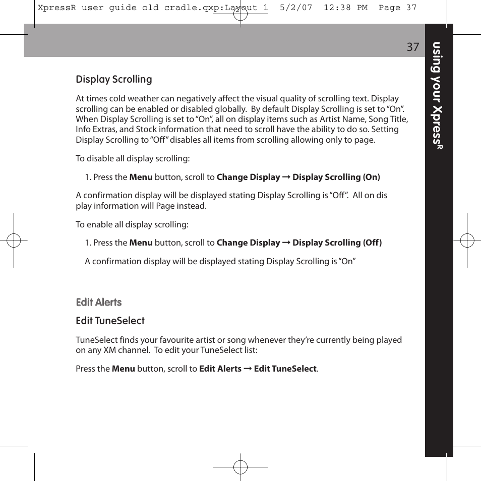 XM Satellite Radio XpressR User Manual | Page 37 / 62