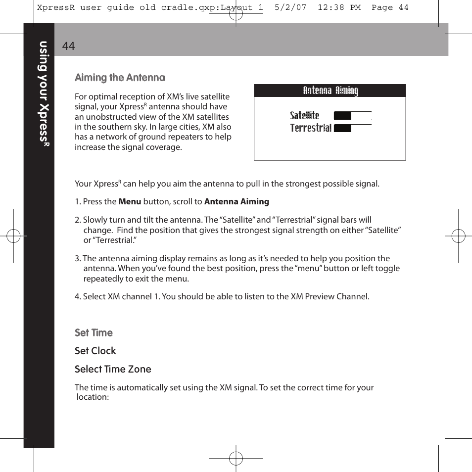 XM Satellite Radio XpressR User Manual | Page 44 / 62