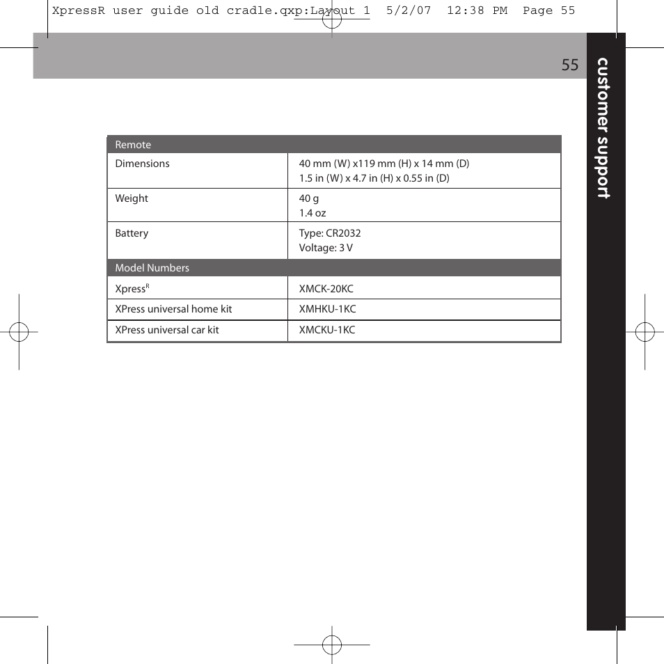 XM Satellite Radio XpressR User Manual | Page 55 / 62