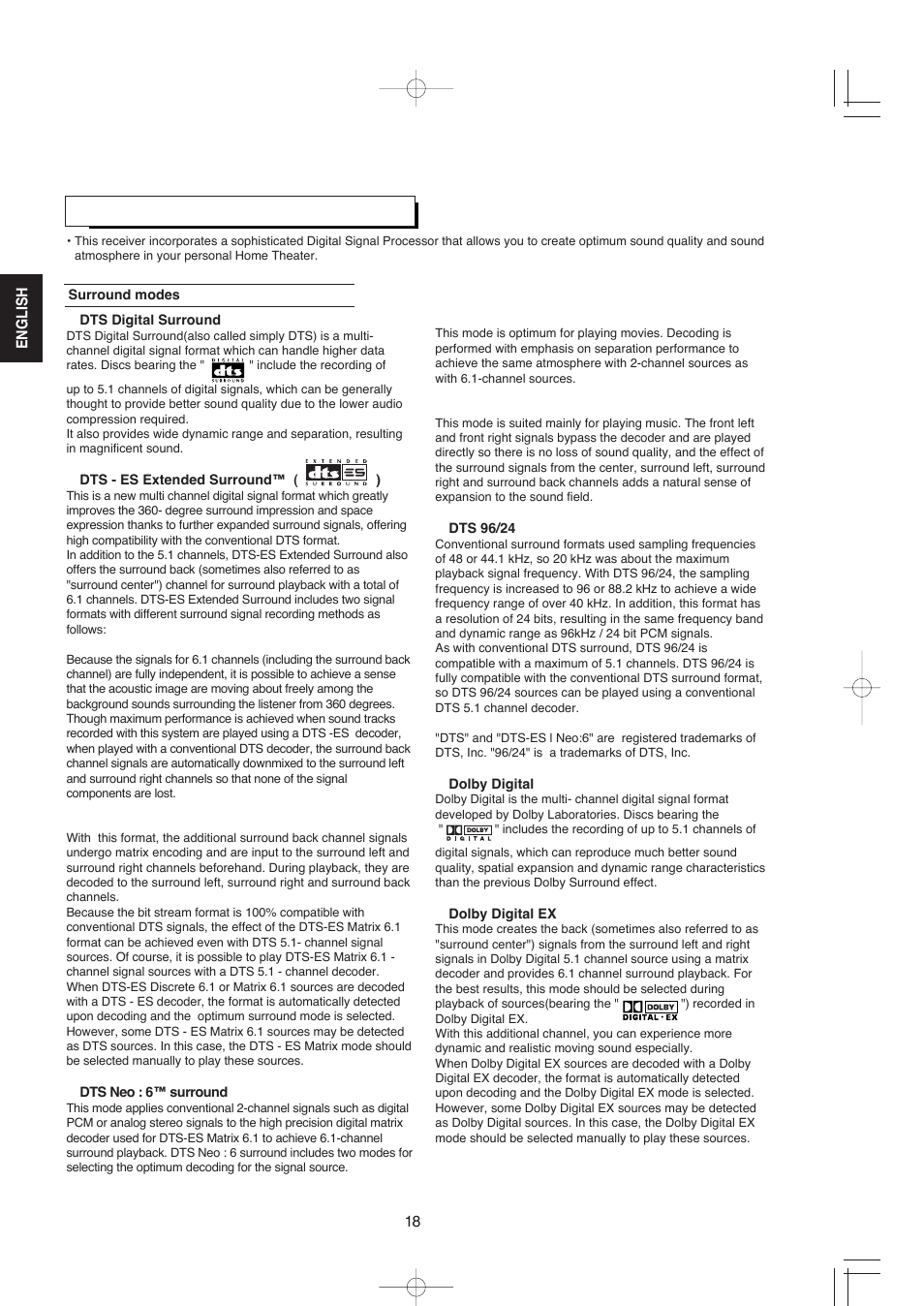 Surround sound | XM Satellite Radio R-672 User Manual | Page 18 / 56