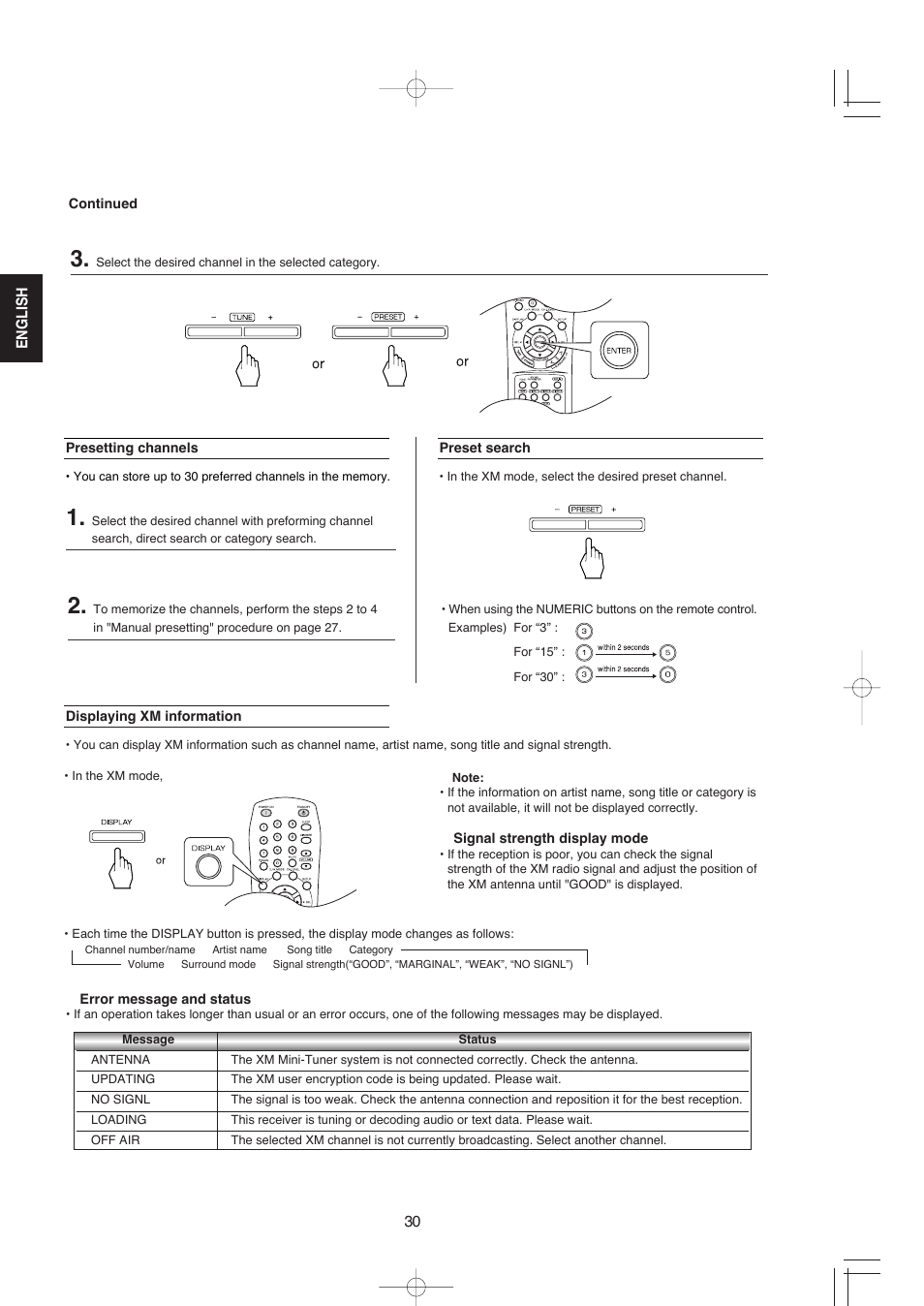 XM Satellite Radio R-672 User Manual | Page 30 / 56