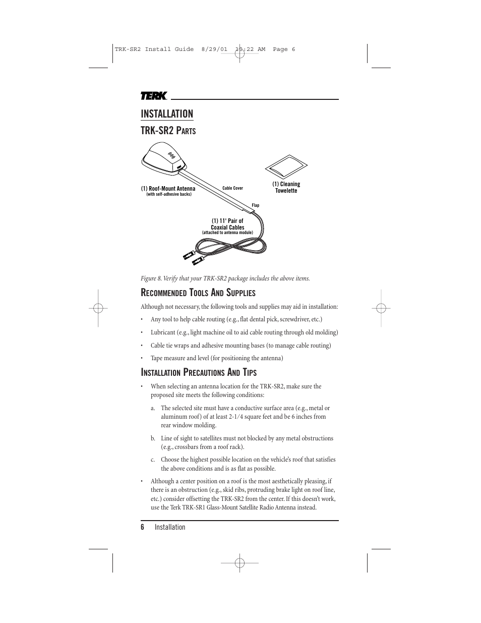 Installation trk-sr2 p | XM Satellite Radio TRK-SR2 User Manual | Page 6 / 12