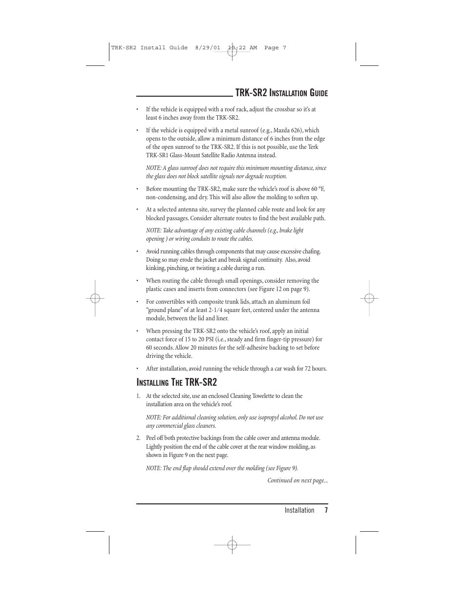 Trk-sr2, Trk-sr2 i | XM Satellite Radio TRK-SR2 User Manual | Page 7 / 12