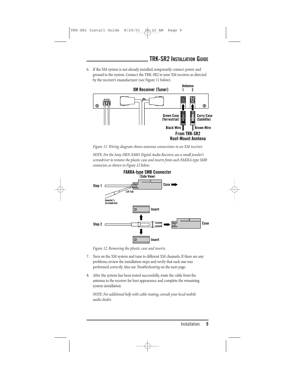 Trk-sr2 i | XM Satellite Radio TRK-SR2 User Manual | Page 9 / 12