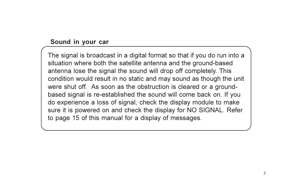 XM Satellite Radio P/N 08A15-1E1-000 User Manual | Page 5 / 18
