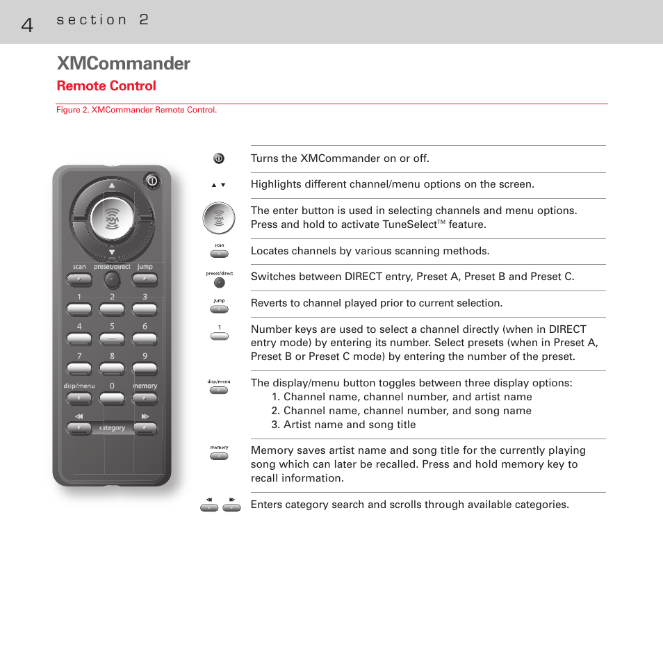 Xmcommander | XM Satellite Radio XM XMCommander XM-RVR-FM- User Manual | Page 5 / 12