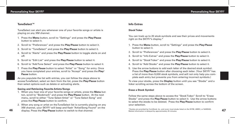 XM Satellite Radio SKYFi3 User Manual | Page 25 / 38