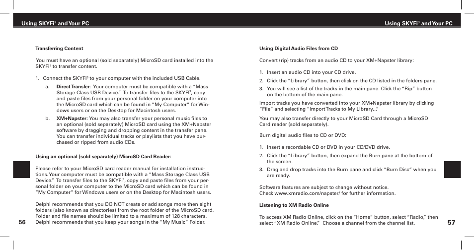 XM Satellite Radio SKYFi3 User Manual | Page 30 / 38