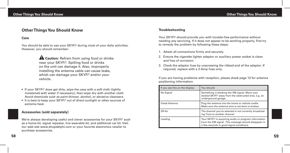 Other things you should know | XM Satellite Radio SKYFi3 User Manual | Page 31 / 38