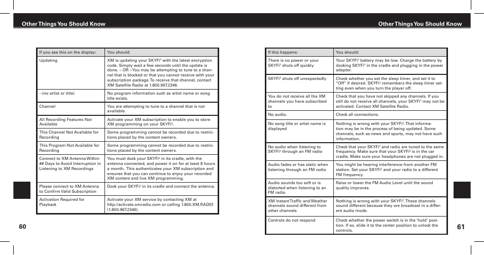 Other things you should know | XM Satellite Radio SKYFi3 User Manual | Page 32 / 38