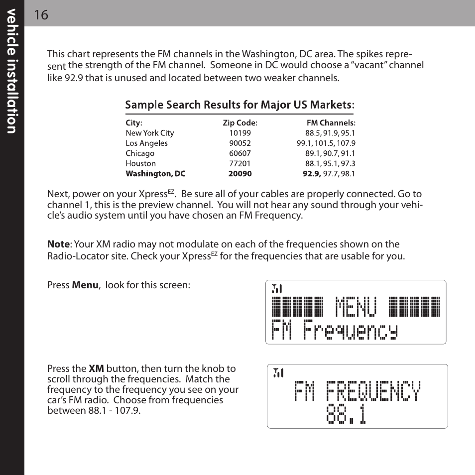 Ve h ic le in s ta lla ti o n 16 | XM Satellite Radio XMCK-5P User Manual | Page 16 / 40