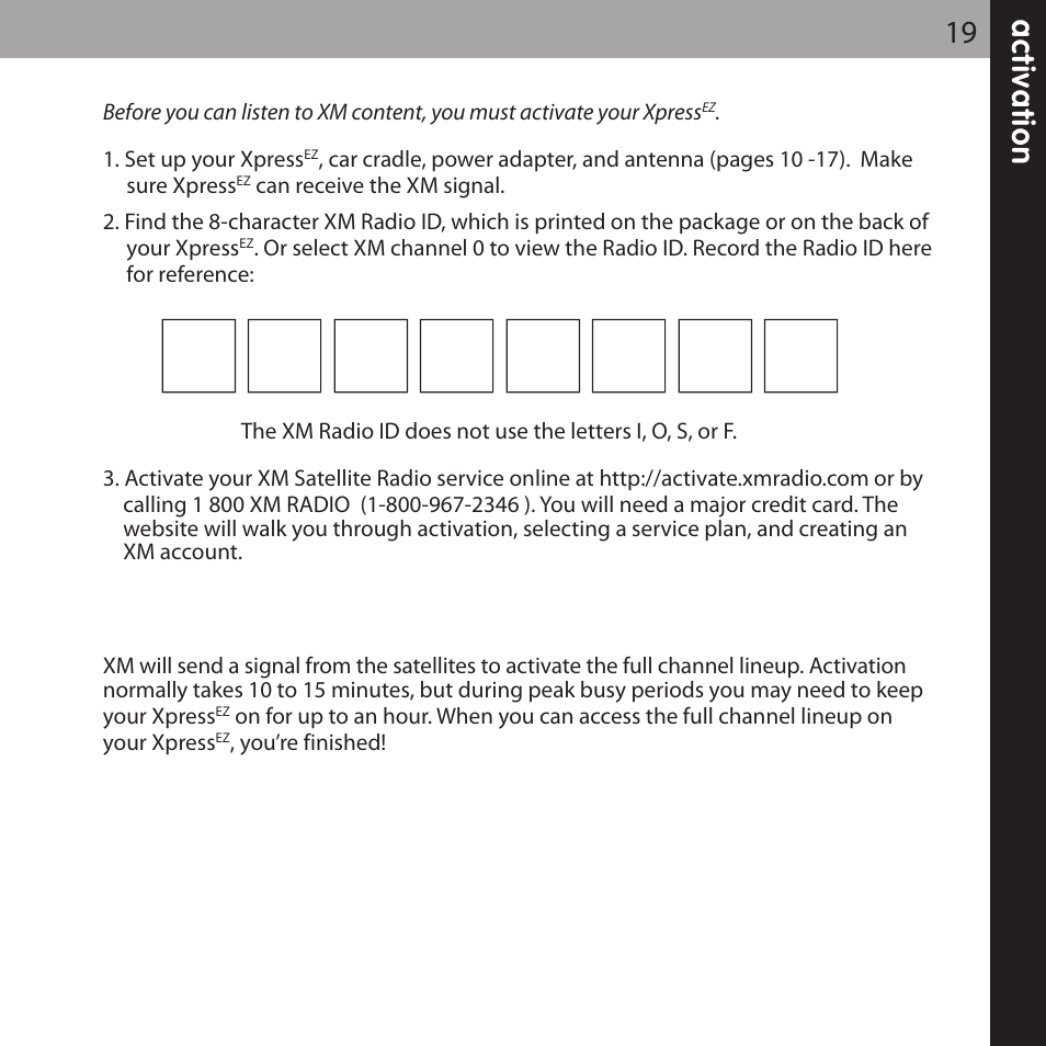 XM Satellite Radio XMCK-5P User Manual | Page 19 / 40