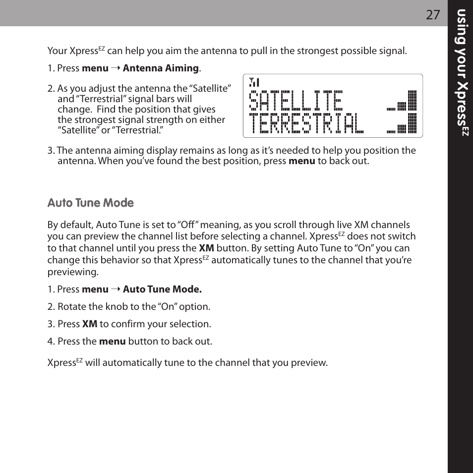 XM Satellite Radio XMCK-5P User Manual | Page 27 / 40