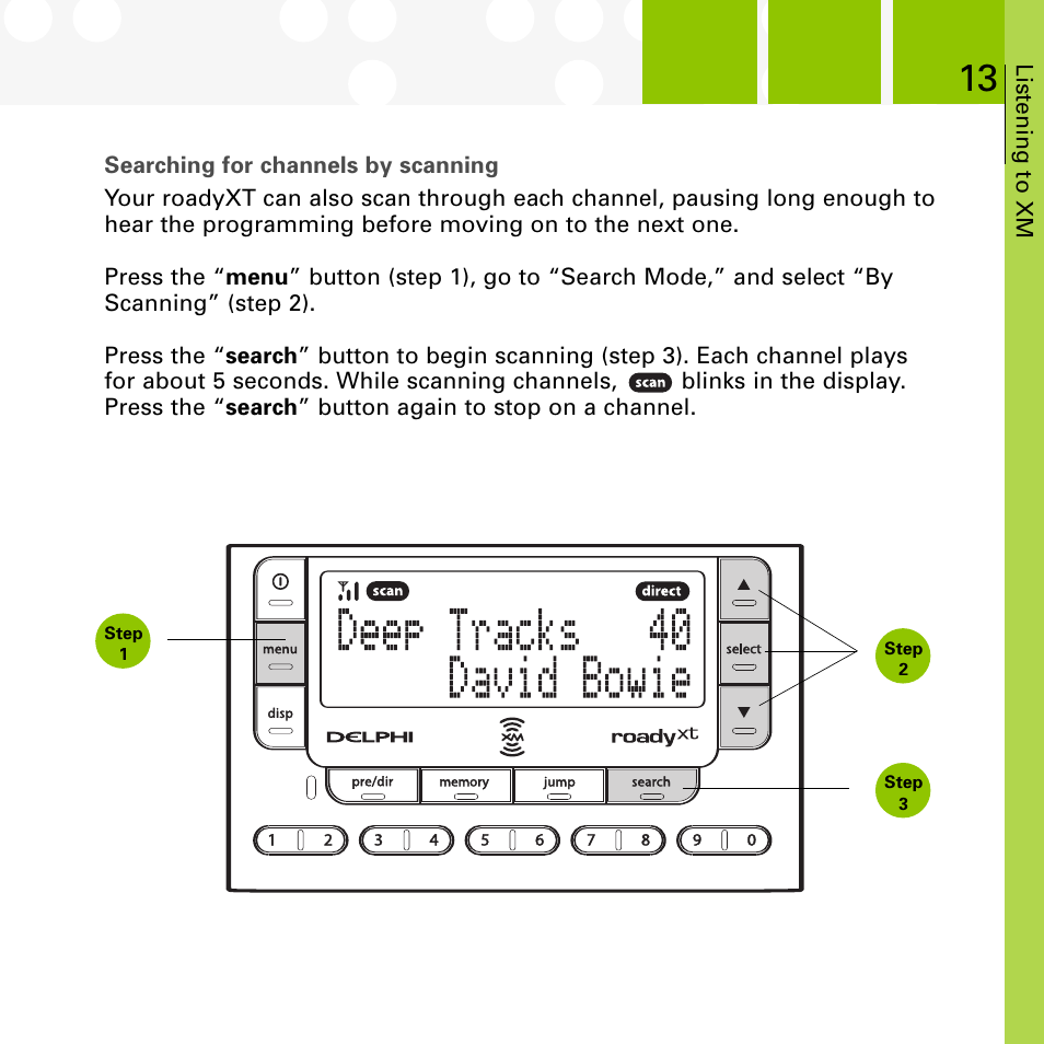 XM Satellite Radio SA10177 User Manual | Page 13 / 32