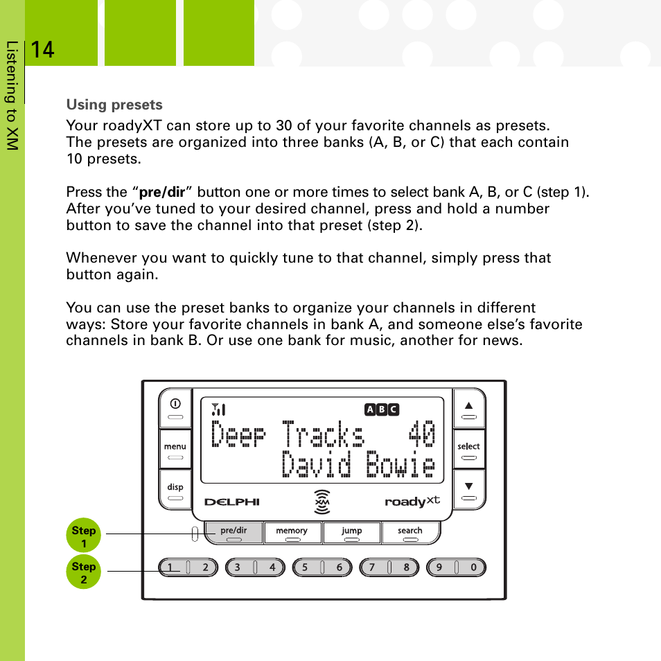 XM Satellite Radio SA10177 User Manual | Page 14 / 32