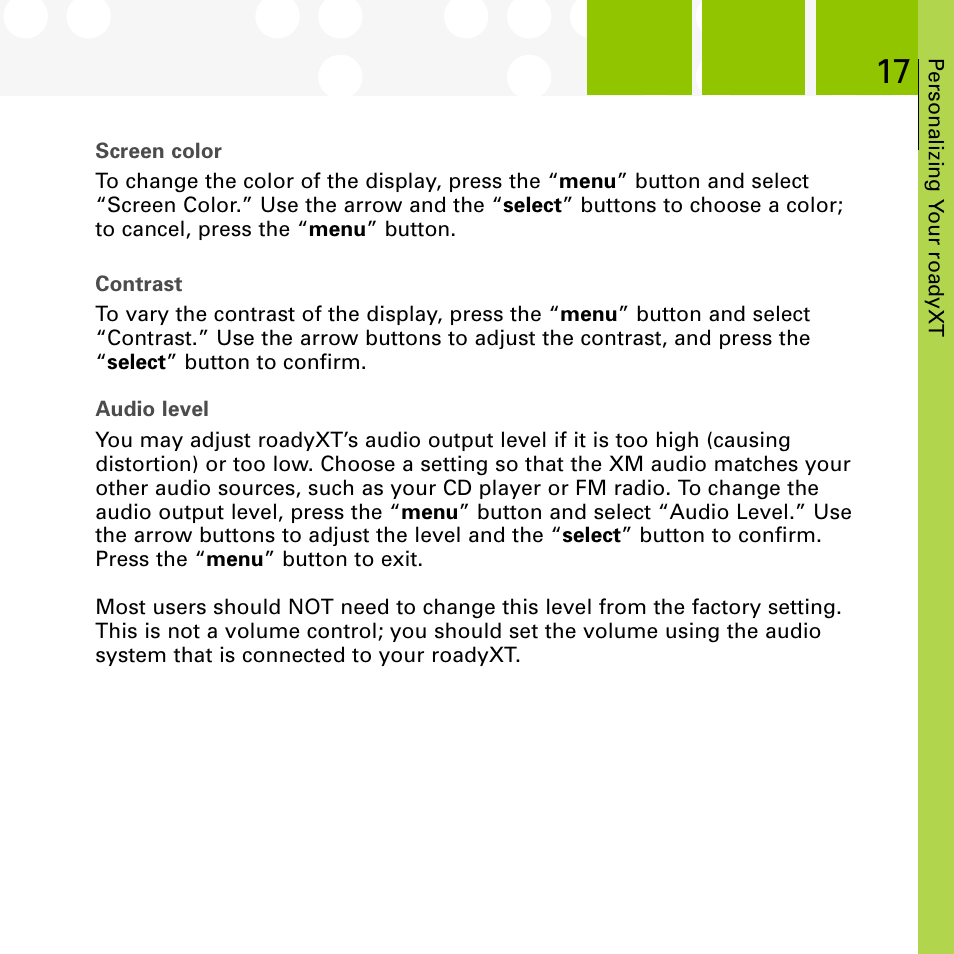 XM Satellite Radio SA10177 User Manual | Page 17 / 32