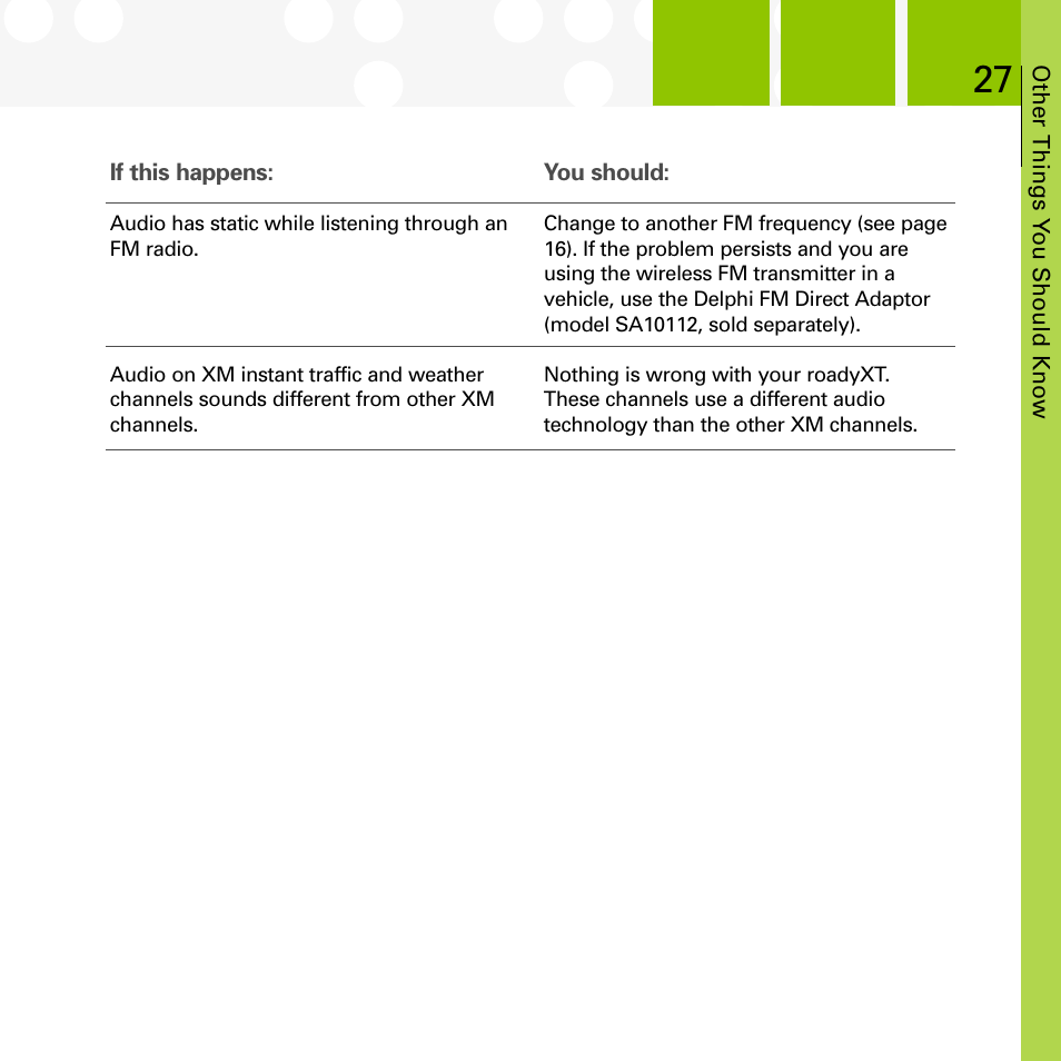 XM Satellite Radio SA10177 User Manual | Page 27 / 32