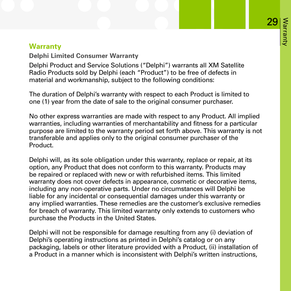 XM Satellite Radio SA10177 User Manual | Page 29 / 32