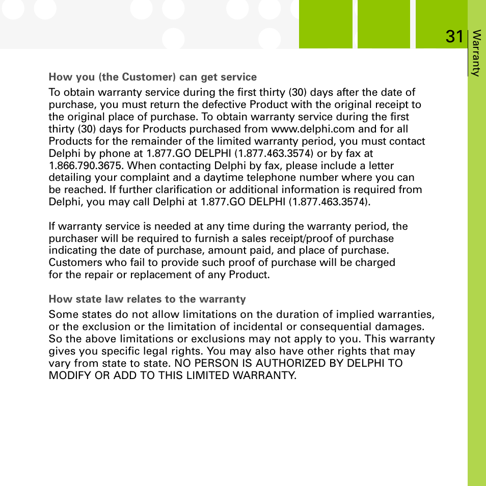 XM Satellite Radio SA10177 User Manual | Page 31 / 32